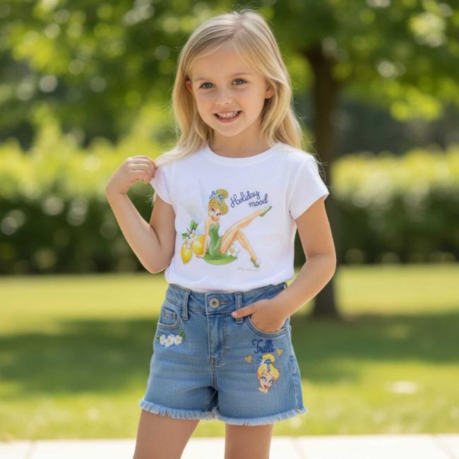 Monnalisa Tinkerbell Denim Shorts