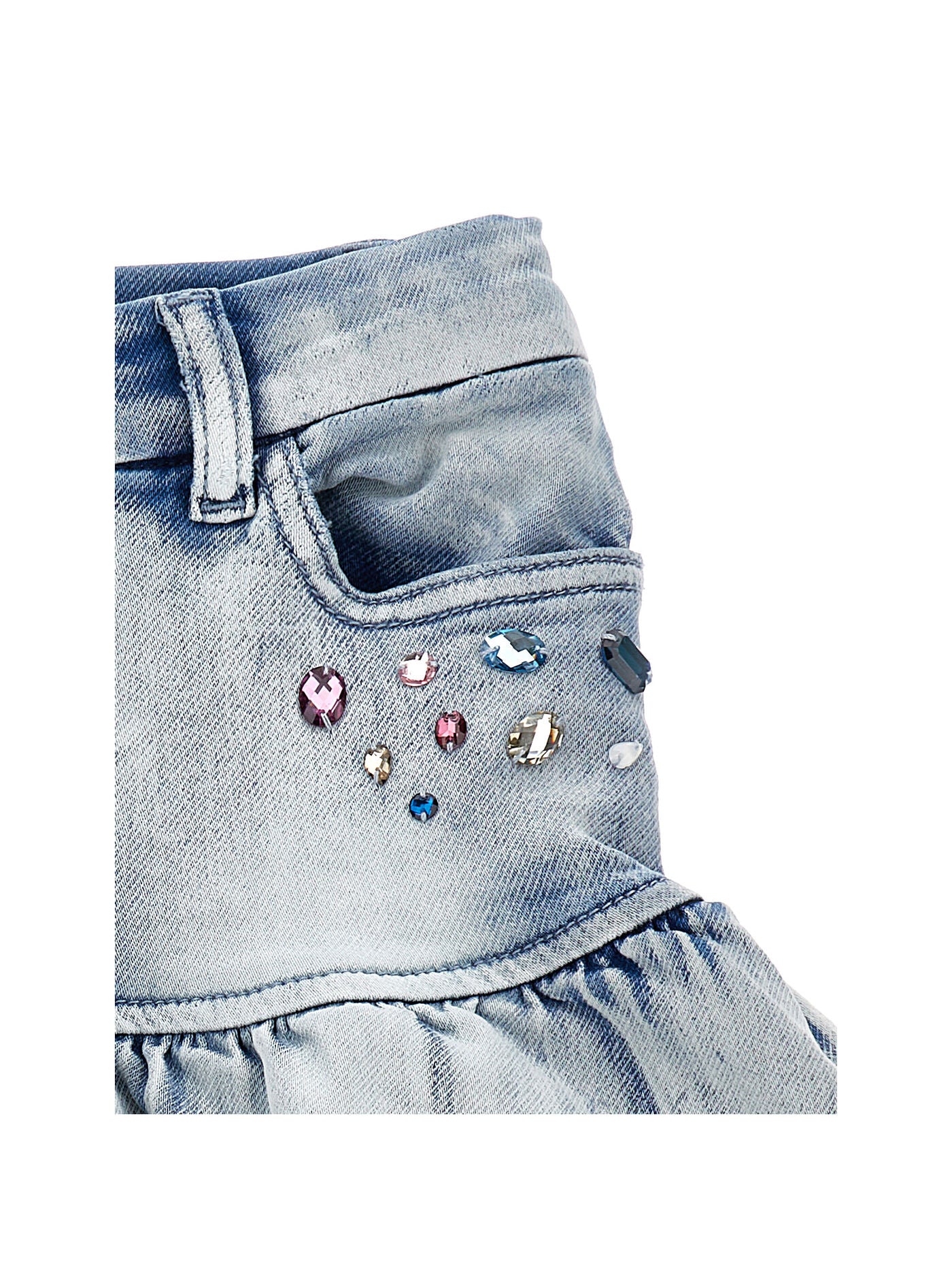 MONNALISA Jewels Denim Skirt