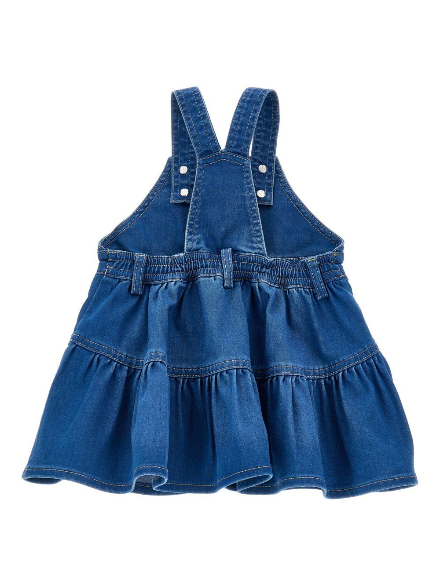 Monnalisa Floral Denim Dress Set