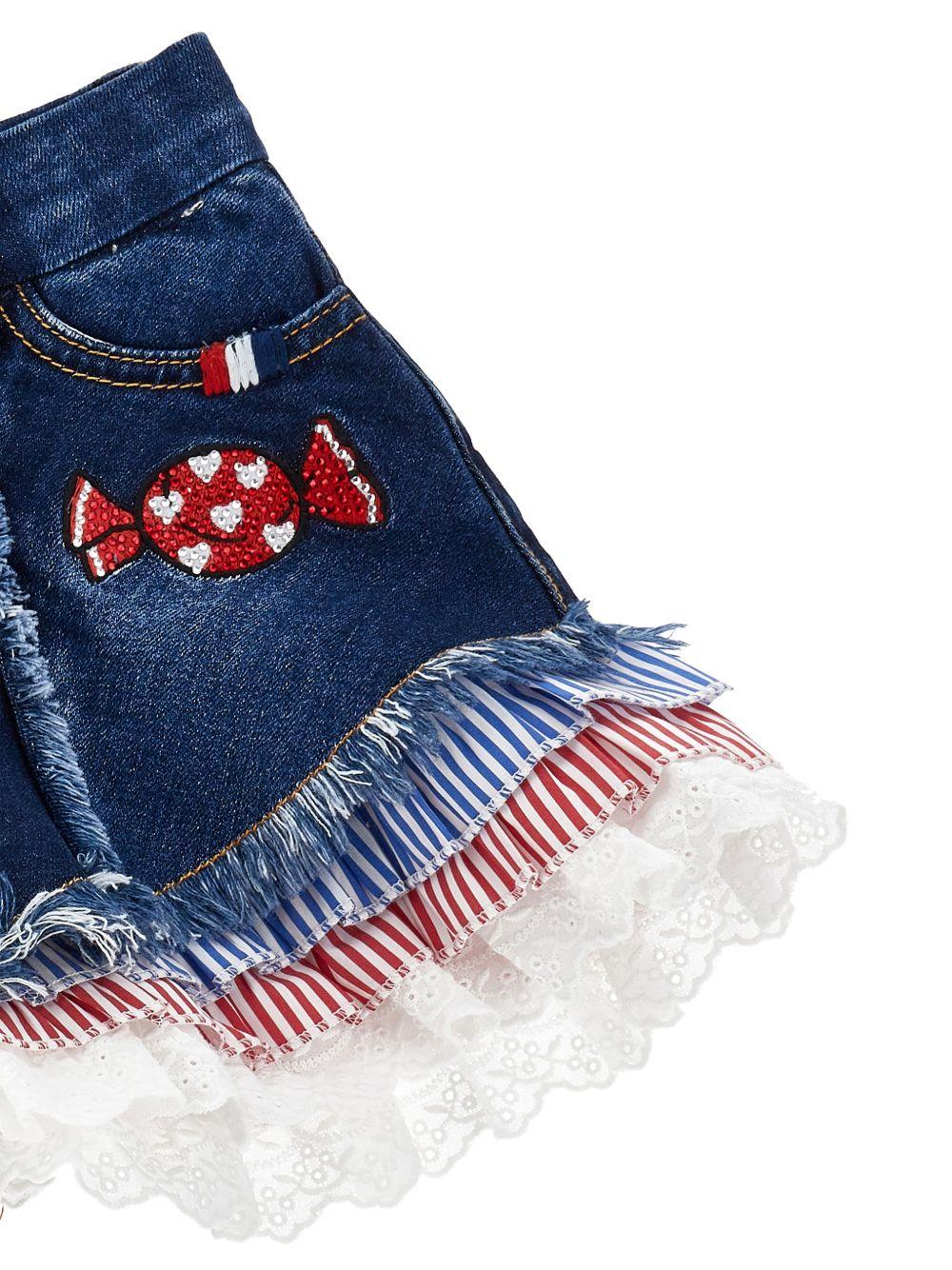 Monnalisa Denim Shirt and Shorts Set