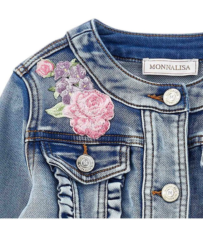 Monnalisa Floral Denim Jacket