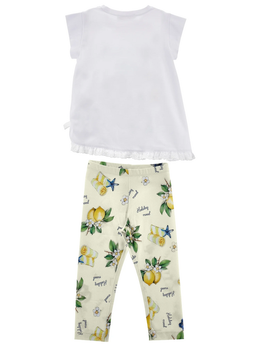 Monnalisa Lemon Tunic and Leggings Set