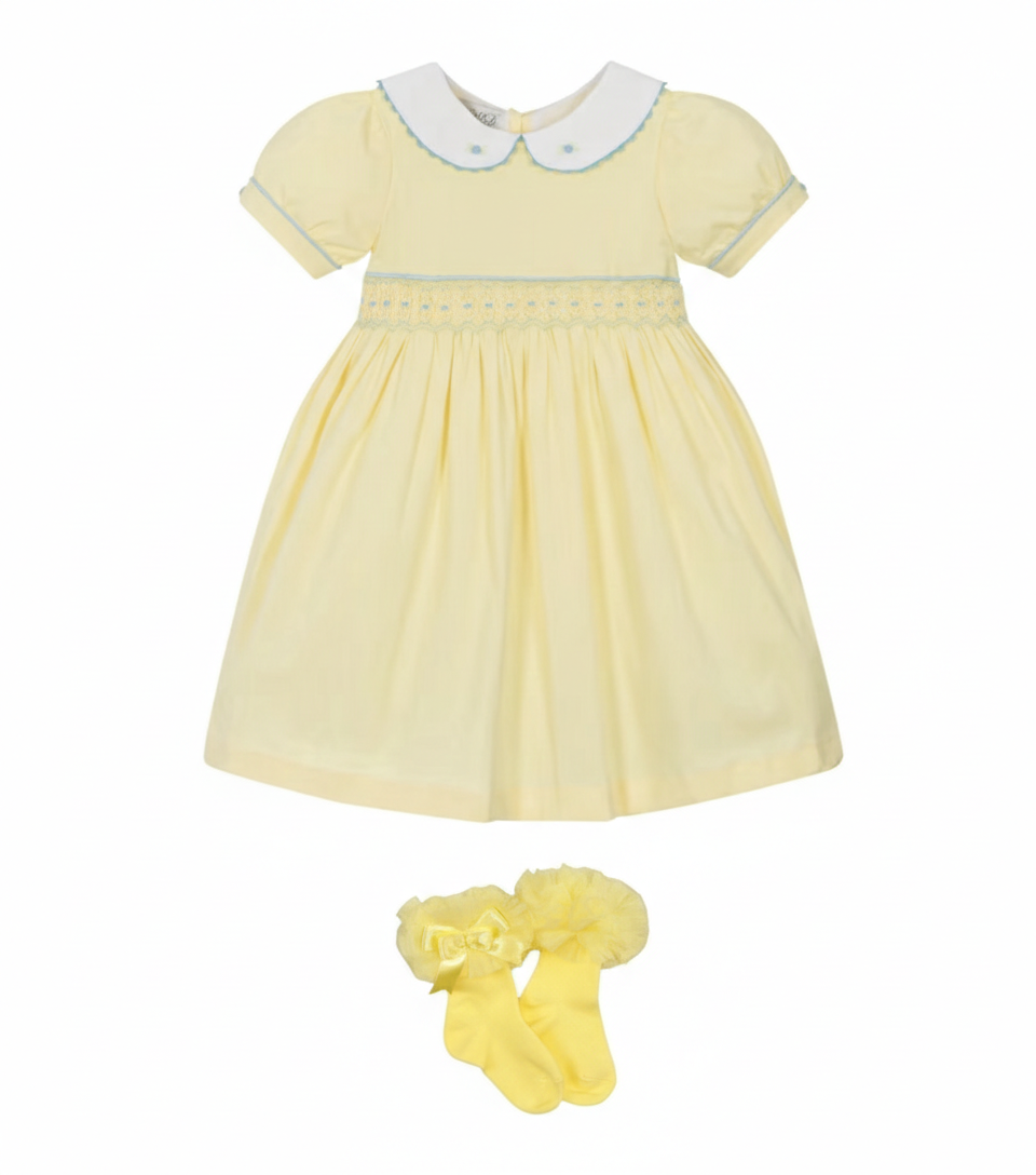 Beau Kid Yellow Smock Dress and Socks