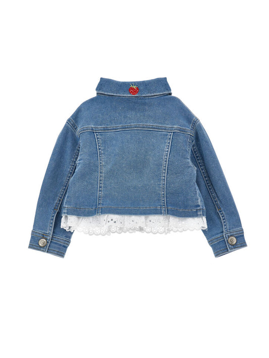 Monnalisa Strawberry Denim Jacket