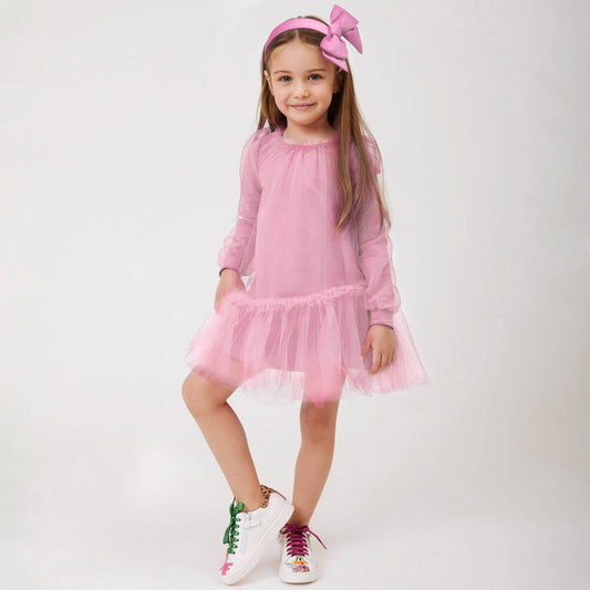 MONNALISA Pink Tulle Dress