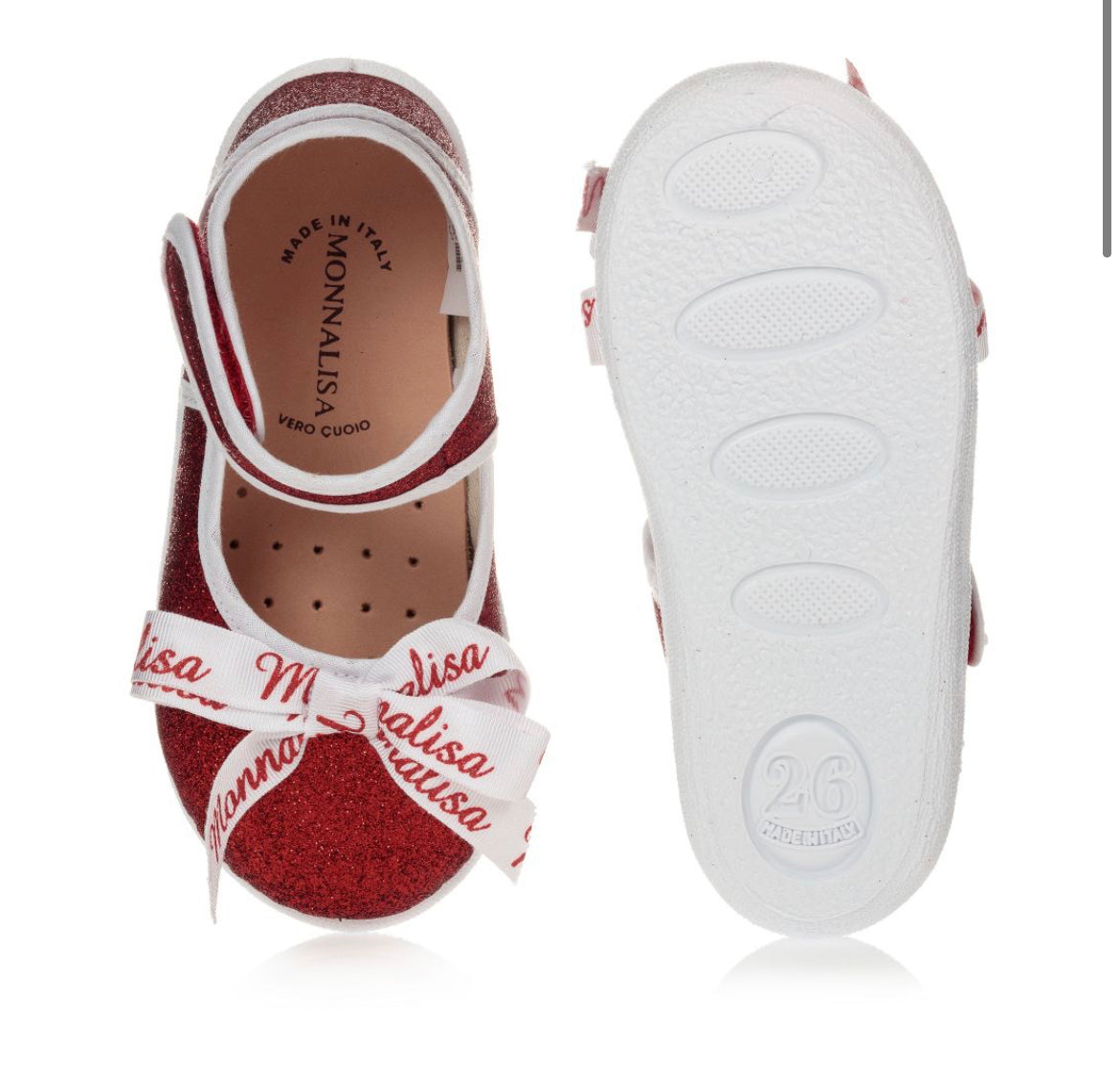 Monnalisa Red Glitter Shoes