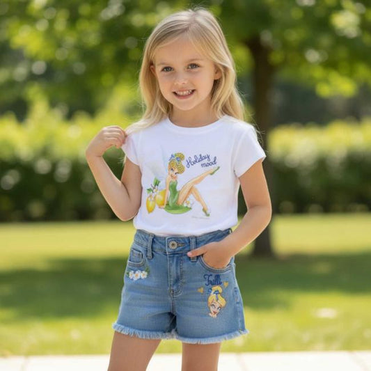 Monnalisa Tinkerbell Denim Shorts
