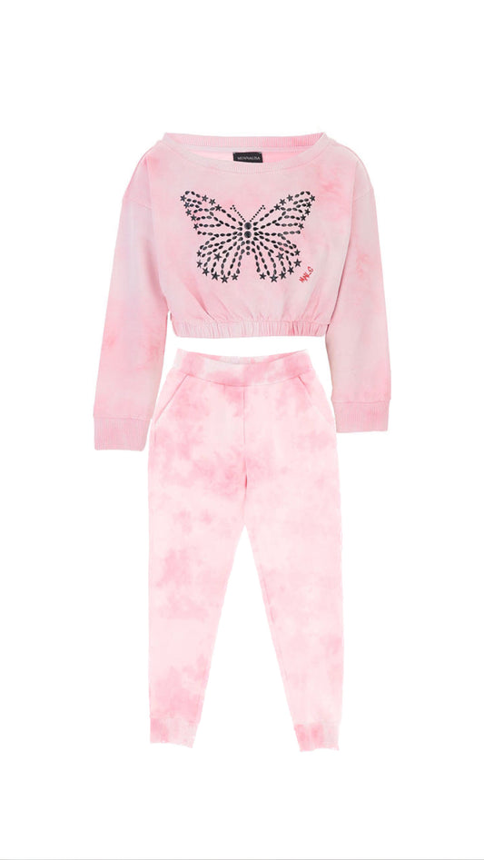 Monnalisa Pink Tie Dye Tracksuit