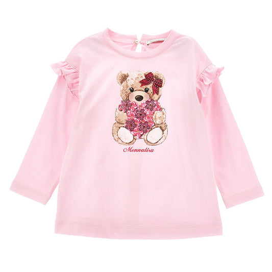 MONNALISA Pink Teddy Tunic Top