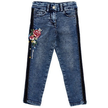 MONNALISA Floral Jeans Set