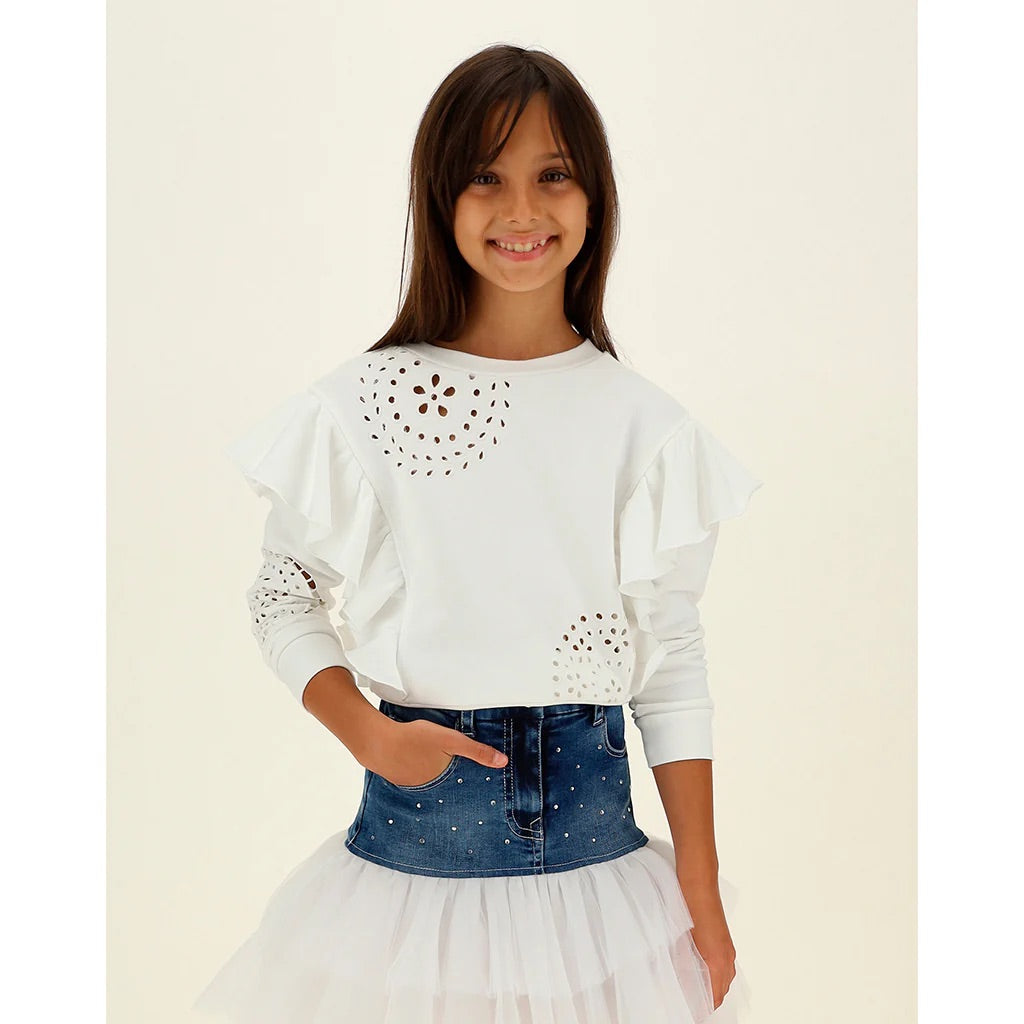 MONNALISA Frill Sweatshirt