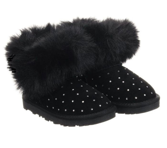 MONNALISA Black Diamante Boots