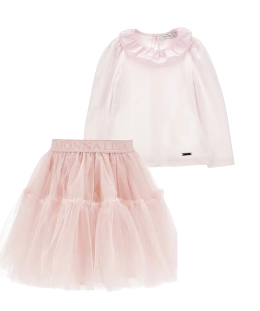 Monnalisa Shirt and Tulle Skirt Set