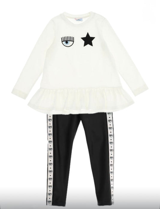 Chiara Ferragni Tunic and Faux Leather Leggings Set