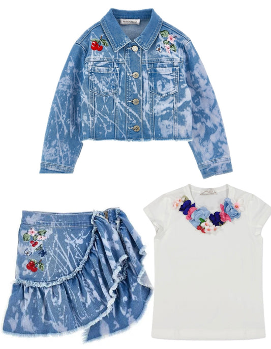 MONNALISA Alice Denim 3 Piece Set
