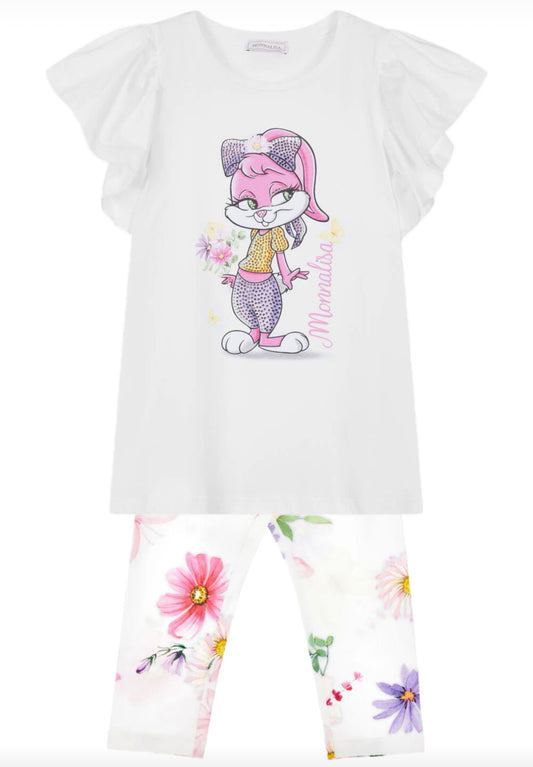 Monnalisa Floral Top and Leggings Set
