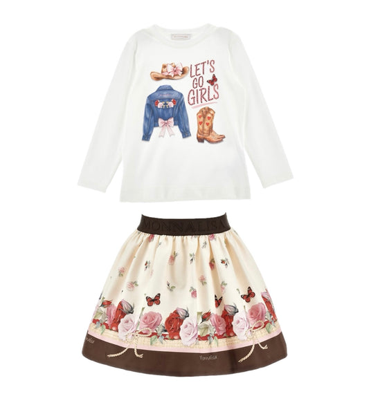 Monnalisa Equestrian Skirt Set