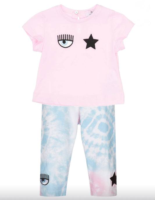 Chiara Ferragni Baby Leggings and Tshirt Set