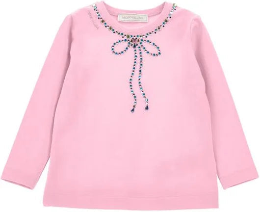 MONNALISA Jewels Pink Top and Skirt Set