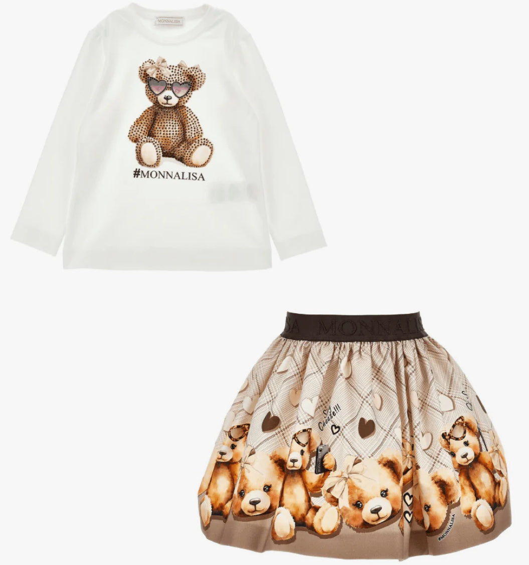 MONNALISA Teddy Skirt and Top Set