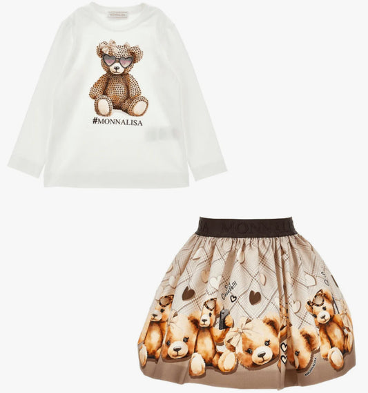 MONNALISA Teddy Skirt and Top Set