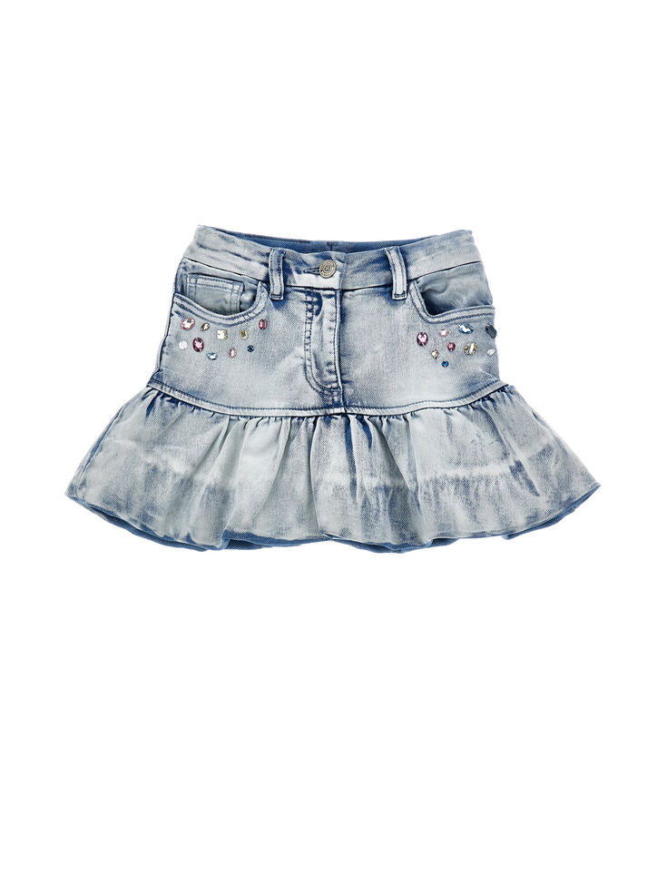 MONNALISA Jewels Denim Skirt