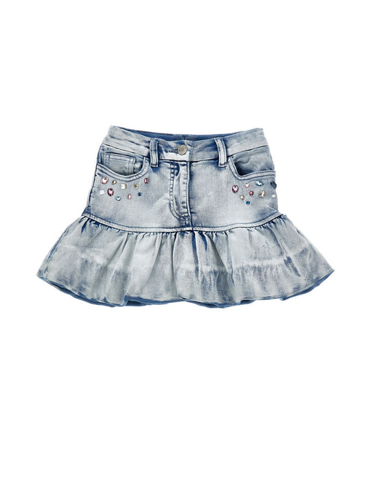 MONNALISA Jewels Denim Skirt