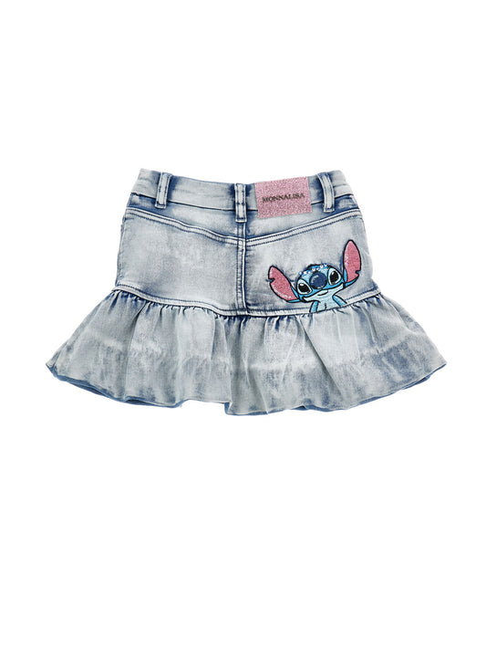 MONNALISA Jewels Denim Skirt