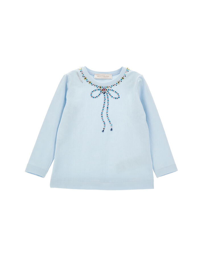 MONNALISA Jewels Blue Top and Skirt