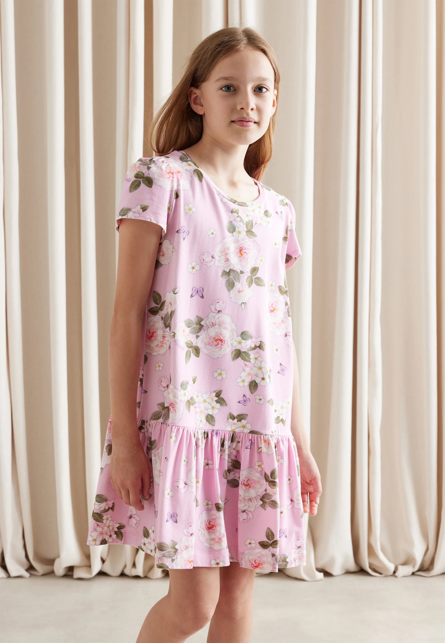 Monnalisa Lilac Floral Dress
