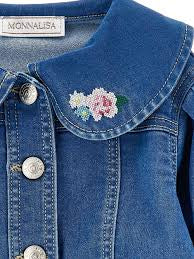 Monnalisa Floral Denim Jacket