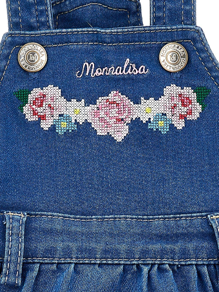 Monnalisa Floral Denim Dress Set