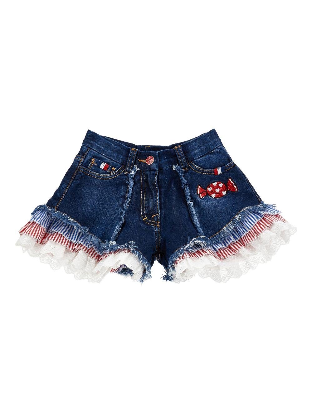 Monnalisa Denim Shirt and Shorts Set