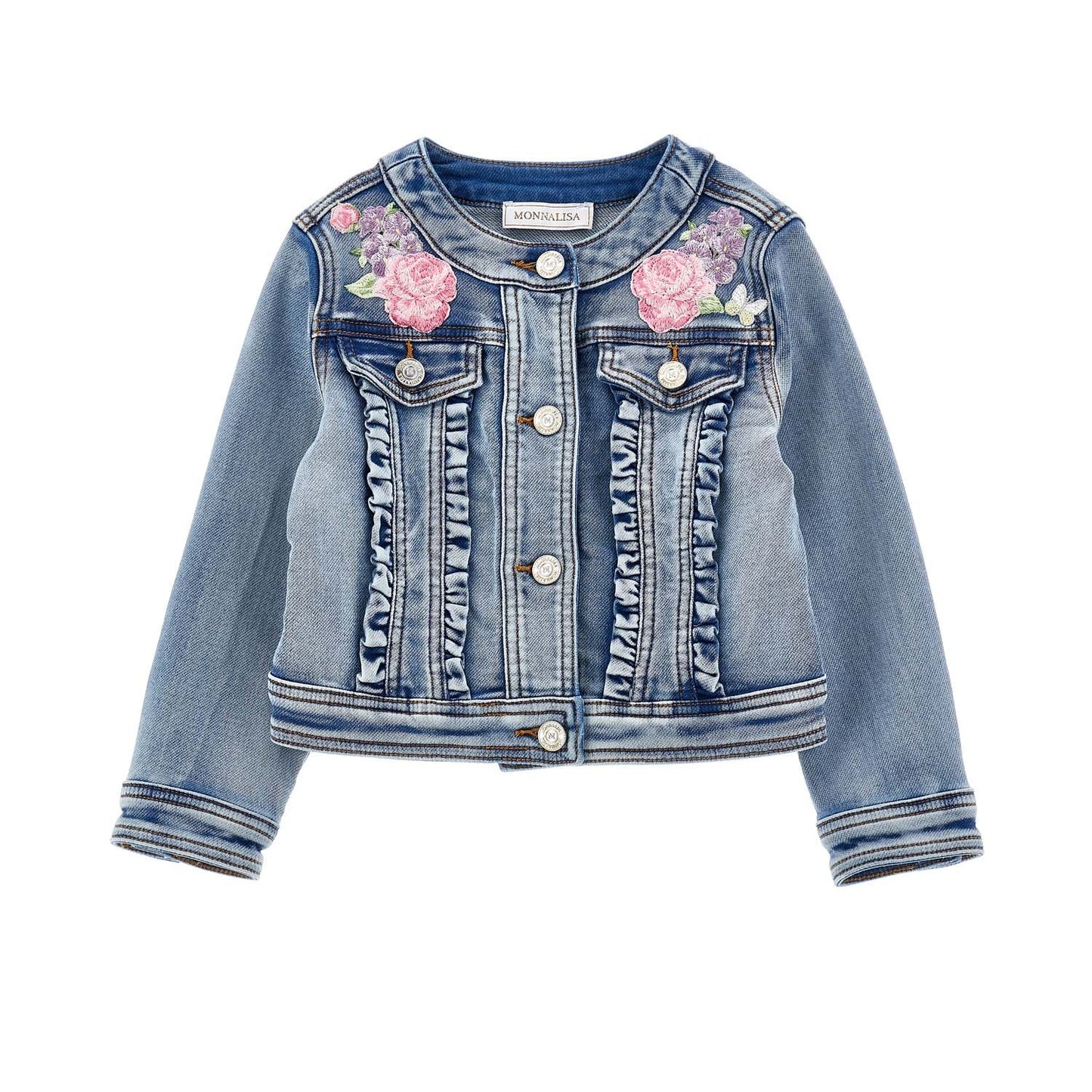 Monnalisa Floral Denim Jacket