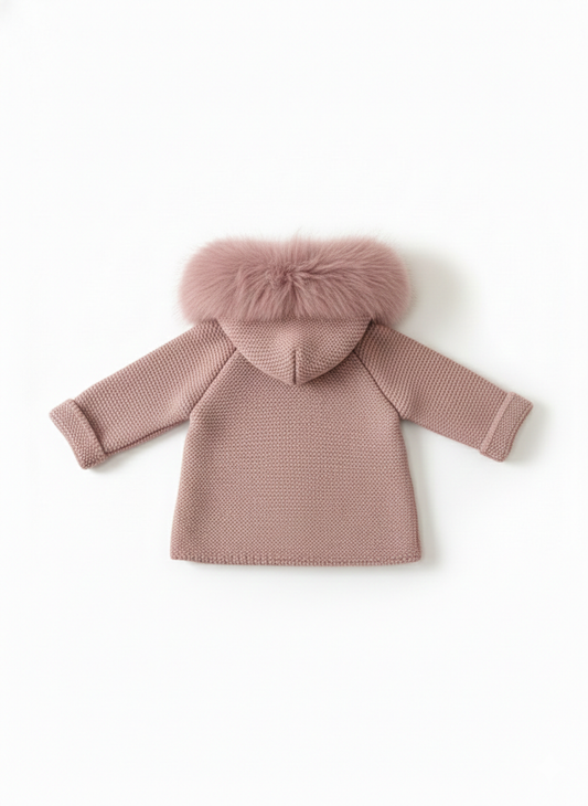 Martin Aranda Pink Knit Fur Coat
