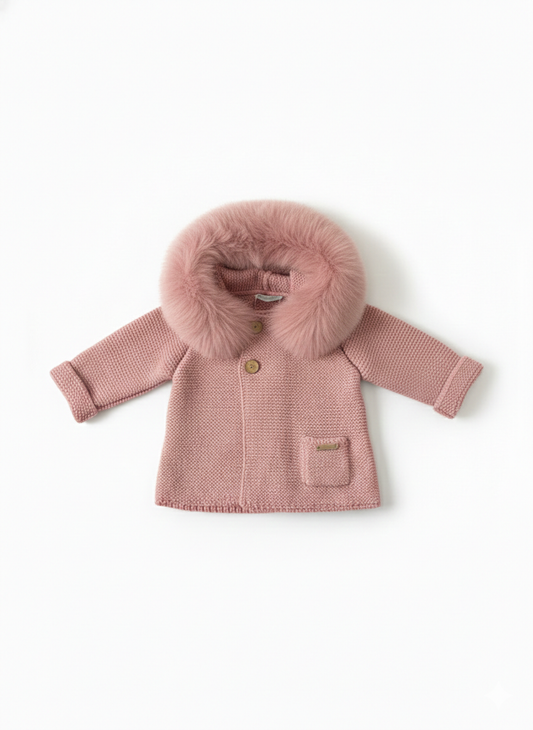Martin Aranda Pink Knit Fur Coat