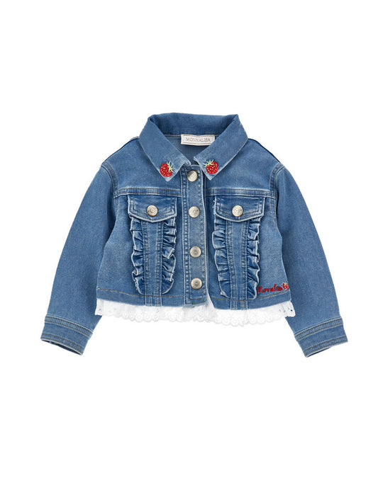 Monnalisa Strawberry Denim Jacket