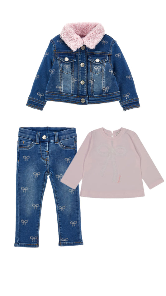 MONNALISA Baby Denim Set