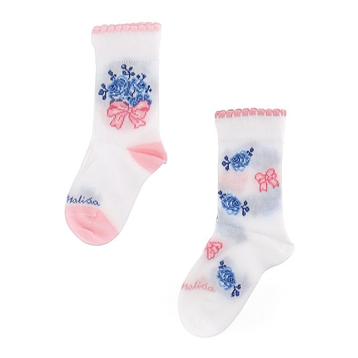 Monnalisa Baby Floral Ribbon Socks