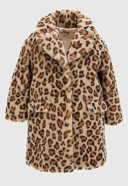 MONNALISA Cheetah Faux Fur Jacket