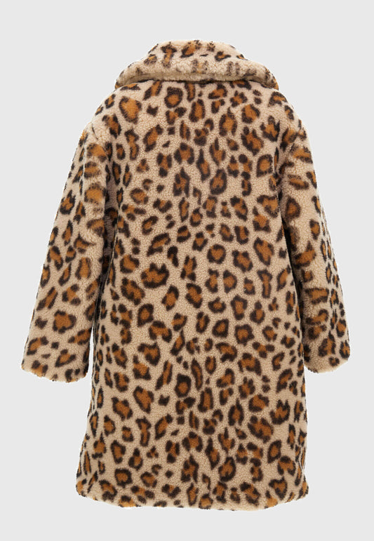 MONNALISA Cheetah Faux Fur Jacket